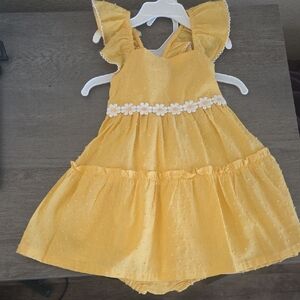 Penelope Mack Yellow Dress with Daisy Trim